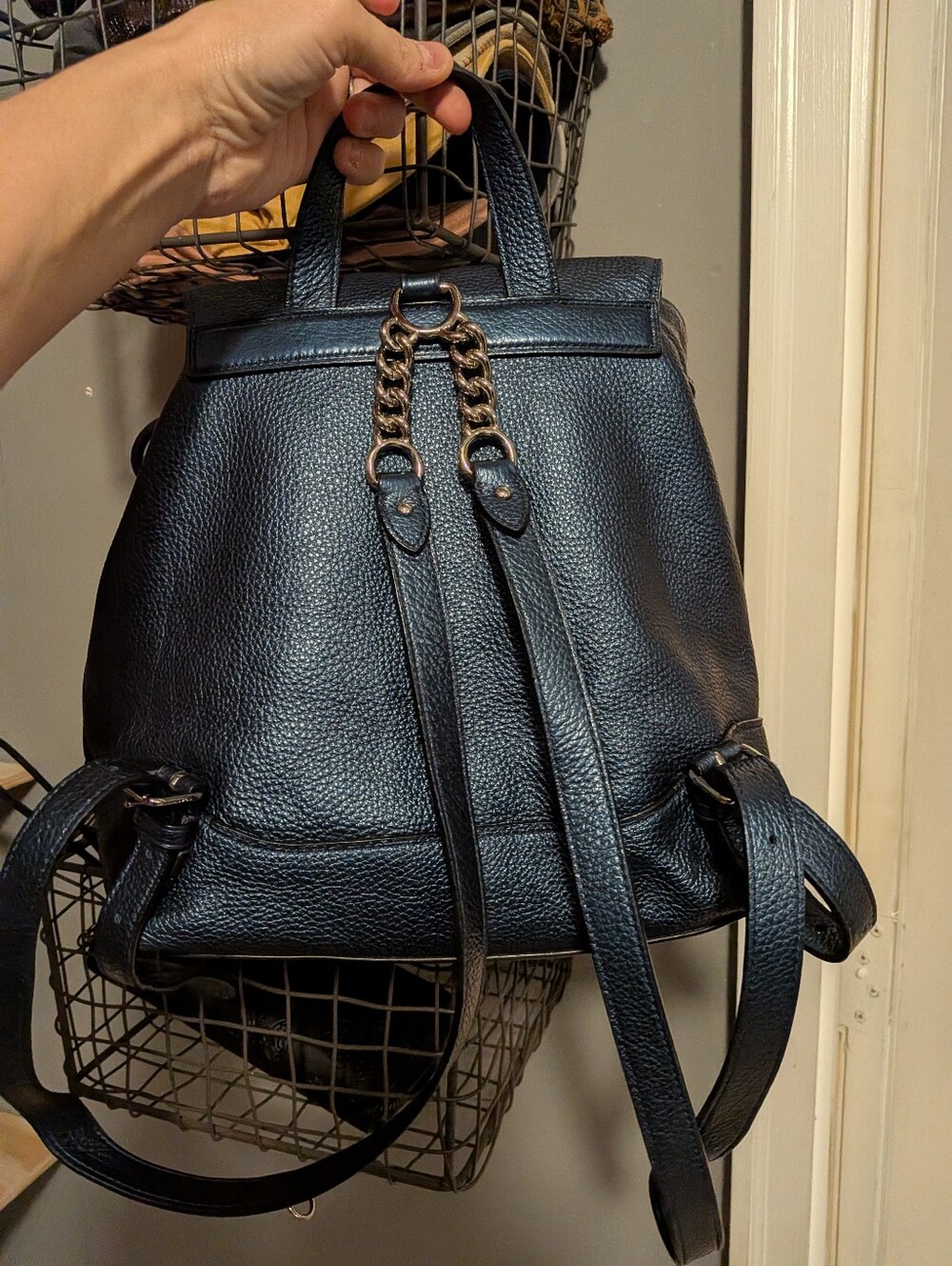 Vintage Coach Y2k Black Leather Backpack - Coach - Picture 2 of 3